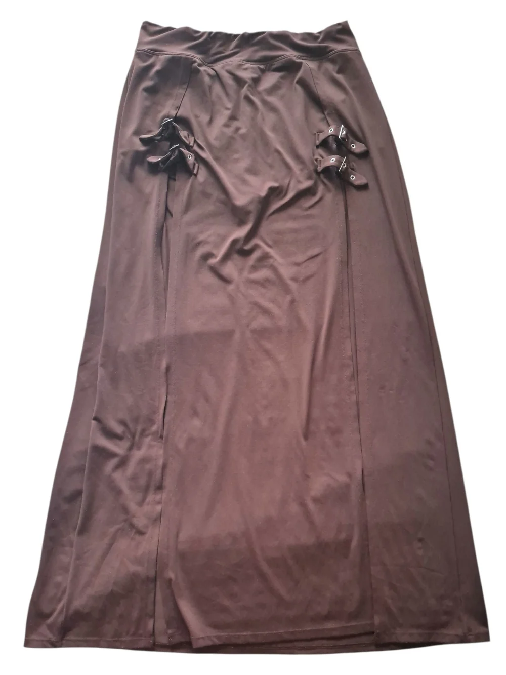 Halara High Waisted Decorative Buckle Split 2-in-1 Maxi Skirt Sz L - Picture 4 of 9